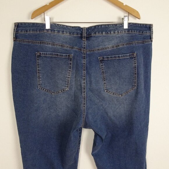Jessica Simpson Slim Straight Jeans Plus Size 24W Blue Denim Distressed - Picture 5 of 8